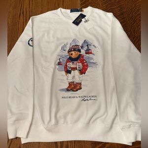 Polo by Ralph Lauren White Crewneck Team USA Olympic Bear Design